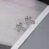 Diamond-studded Cross-shaped Stud Earrings - Sophisticated and Stylish Pure Silver Men's Earrings for Boys, Women's Accessories