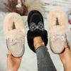 Furry Females Feetwear Women   Winter Cotton Shoes Plush Warm Snow Boots Ladies Casual Flat Short Boots  De Mujer