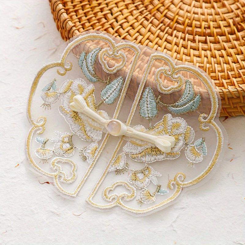 Embroidered Buckle Tassel Flower Art, Ancient Style, Handmade DIY Embroidery Piece, Flowing Pendant Qipao