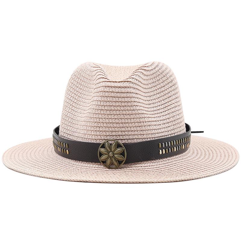 Specially for British fashion flat shade sun hat for men and women couples straw hat outdoor casual jazz top hat