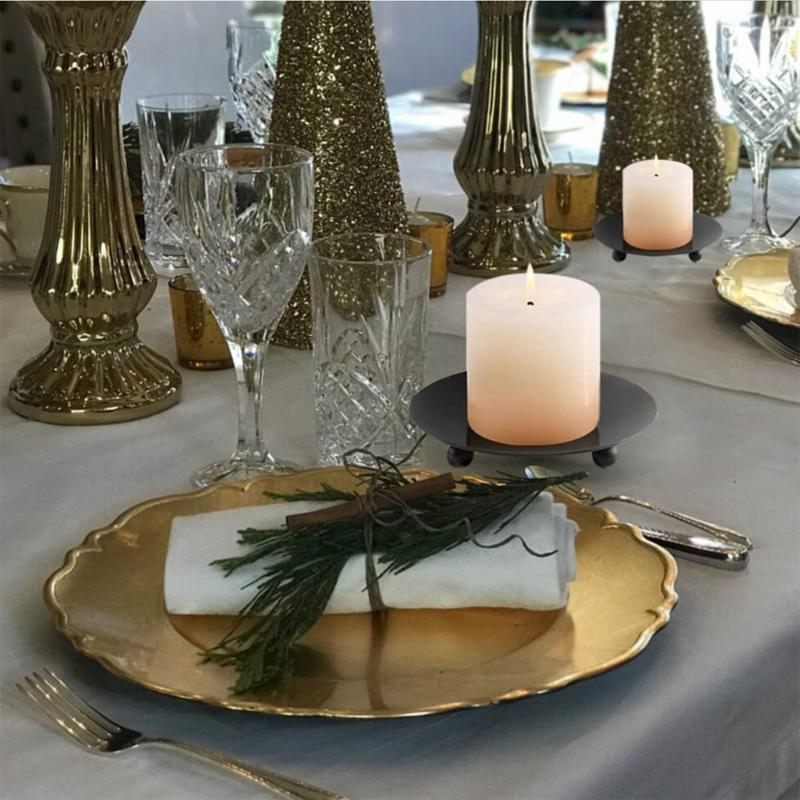 1 Stück Eisenplatte Kerzenhalter Dekorative Säulenkerzenplatte Sockel Kerzenständer Für Wachskerzen Spa Hochzeit Geburtstage Party