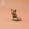 Antikbronze Liebe Niedlicher Fuchs Miniaturfiguren Schreibtischornament Dekorationen Zubehör Kupfer Tierskulptur Heimdekor Handwerk