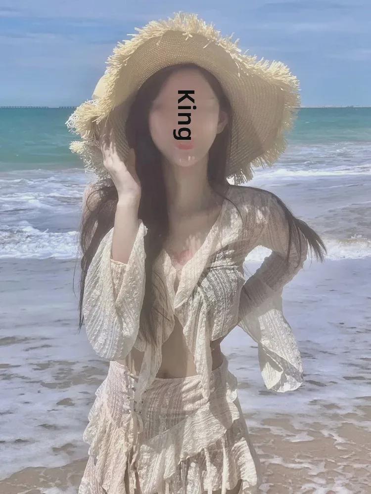 2024 Women's Fairy-Style Four-Piece Bikini Set: Sexy, Elegant, Pure Desire for Small Busts