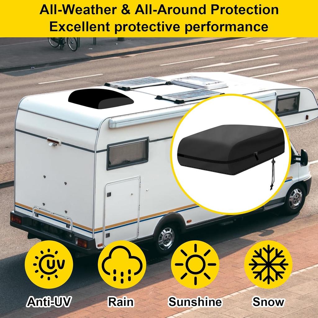 RV Air Conditioner Cover, 31" L X 31" W X 15" H Heavy Duty Camper Travel Trailer AC Covers For Roof, Fit For Coleman Mach, Dometic Brisk, Mach 3