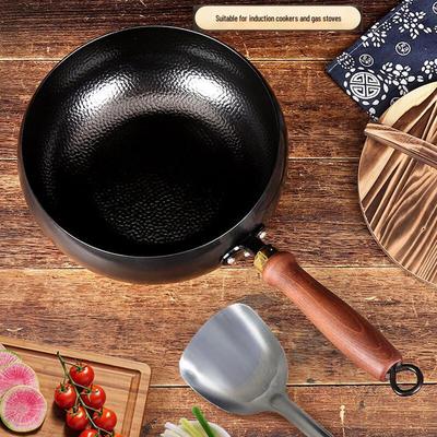 Hakka Style Traditional Hand-Hammered Uncoated Iron Wok