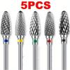1/2/4/5PCS Tungsten Carbid Nail Drill Bits Electric Manicure Drill Accessory Milling Cutters for Nail Gel Remover Polish