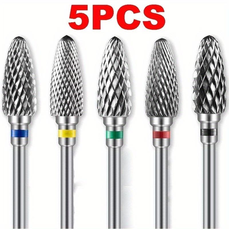 1/2/4/5PCS Tungsten Carbid Nail Drill Bits Electric Manicure Drill Accessory Milling Cutters for Nail Gel Remover Polish