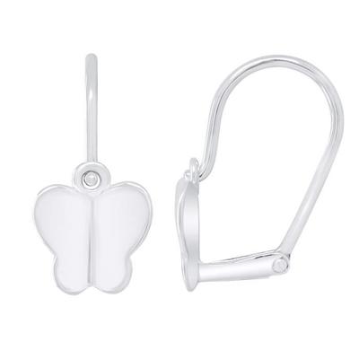 Earrings - LÉA &; ARTHUR - BUTTERFLY Motifs - 375 White Gold - Brisure System - Child