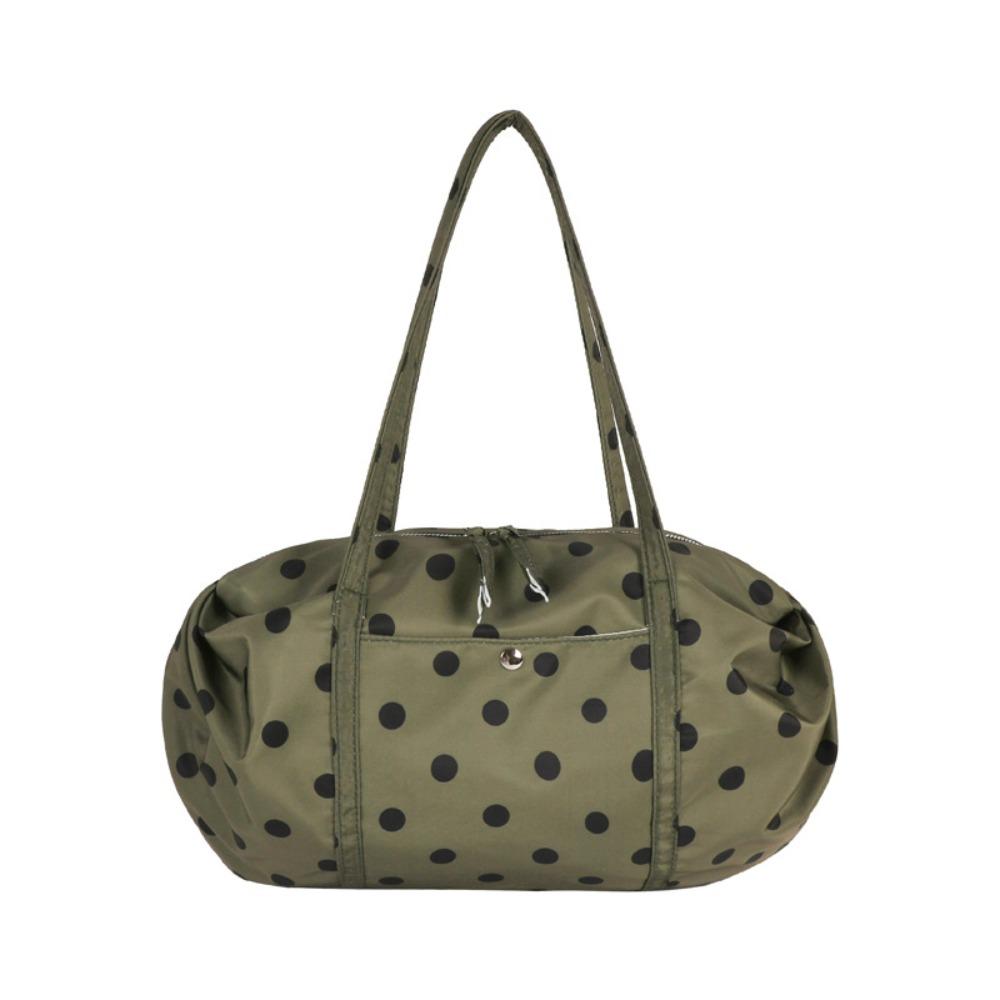 

Retro Polka Dot Women s Shoulder Bag Large Capacity Lightweight Lady Korean Handbag Tote Bag Commuting Bag Women Female зелений