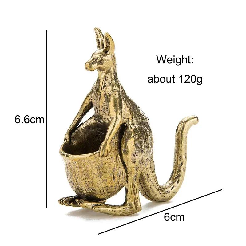 

Solid Brass Kangaroo Statue Desk Ornament Retro Copper Animal Miniature Figurine Decoration Gifts Home Decors Crafts Accessories Kangaroo