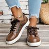 Woman Shoes Casual Sneakers for Women Round Toe Platform Shoes Lace Up Tennis Female Vulcanized Shoes Solid Color Ladies Loafers