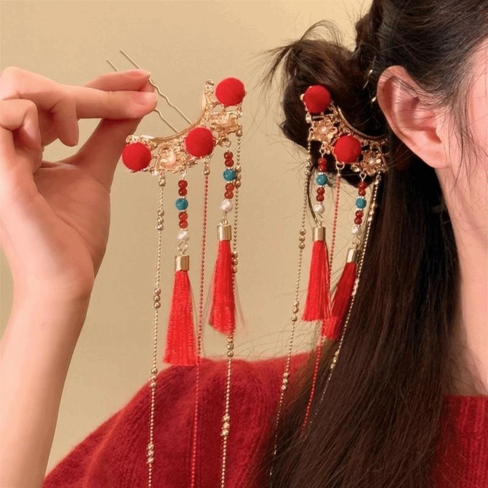 Tassel Tang Dynasty Hairpin Retro Bridal Hair Accessories Hair Chopstick Hanfu Hair Stick  Daily