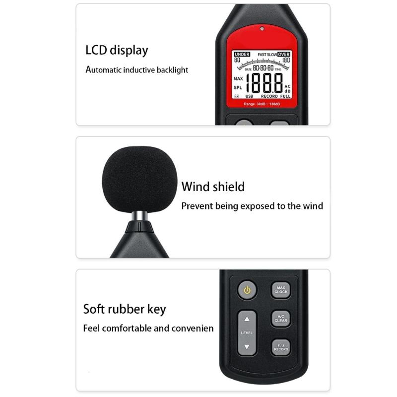 Handheld Noise Testing Device With High execution Component Suitable For Indoor And Outdoor Use Measuring 30 130dBA
