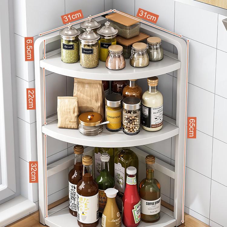 Corner Kitchen Storage Rack - Triangle Seasoning Organizer