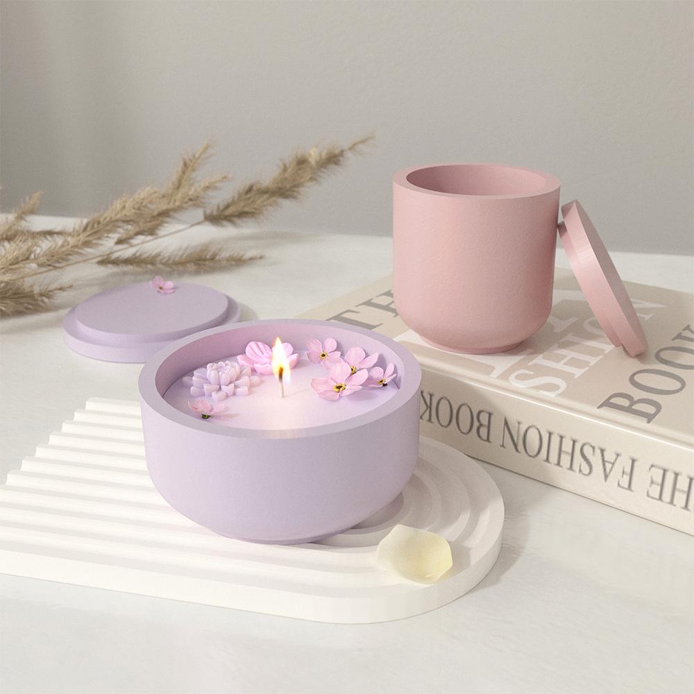 Striped Epoxy Storage Jar Silicone Mold for DIY Plaster Ornaments & Jewelry Box