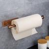 Porte-papier toilette Or Rose Adhésif Acier Inoxydable 304 pour Salle de Bain Cuisine Support Rouleau Papier Essuie-tout Long Suspension Tissu Noir