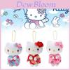 Adorable Hello Kitty Plush Doll Keychain With Japanese Kimono Design In Multiple Colors