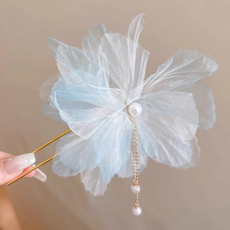 U-Shaped Fixed Hairpin with High-End Alloy Comb for Women's Updos - Ancient Style Four-Tooth Insert