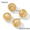 14K/18K Gold Plated Hollow Spacer Beads,Separator For Beads,Brass Oval Loose Beads DIY Needlework Bracelet Making Accessories