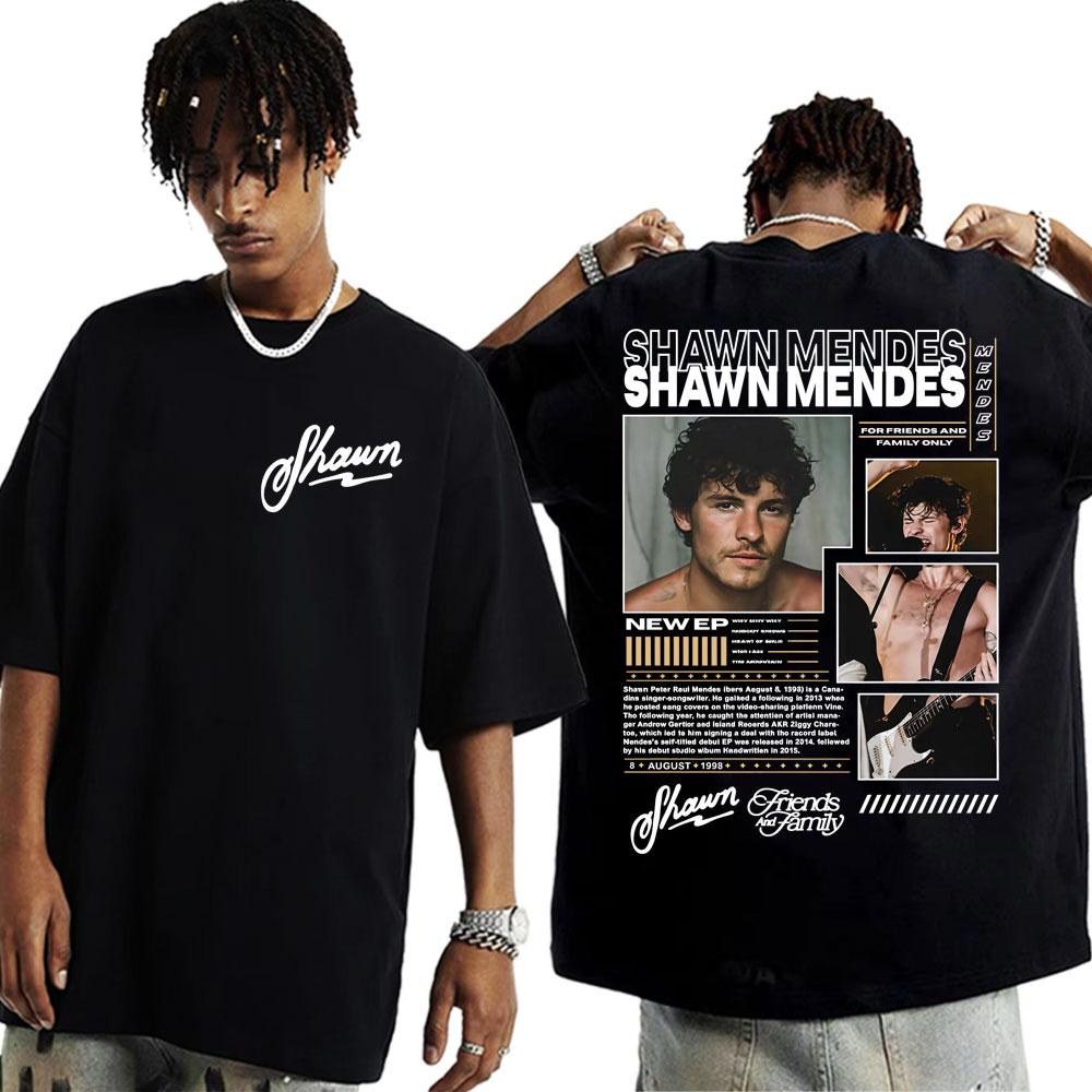 2025 Summer Singer Shawn Mendes Album Tour Cover Tshirt Mens Highquality Oneck Tshirt Casual 100 Cotton Oversized Tshirt M