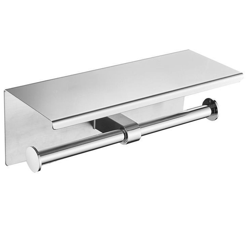

Organization Phone Holder Toilet Paper Holder Bathroom Storage Shelf Tissue Hanger Towel Holder серебряный