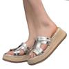 Thick-soled slope heel heightens and cools slippers for women's summer wear, new with skirt, high-heeled one-word beach sandals