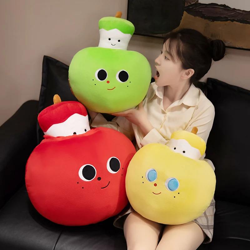 Creative Apple Core Plush Toy Stuffed Soft Fruit Apple Doll Cute Sleep Huggable Pillow Girls Kids Christmas Birthday Gift
