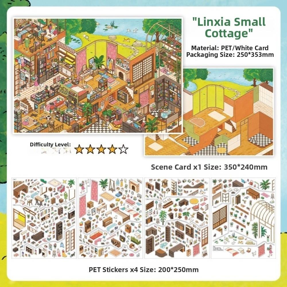 My Home Theme Cabin Scene Stickers Cottage 3D Stacking Stickers Landscape Stickers  Art Crafts