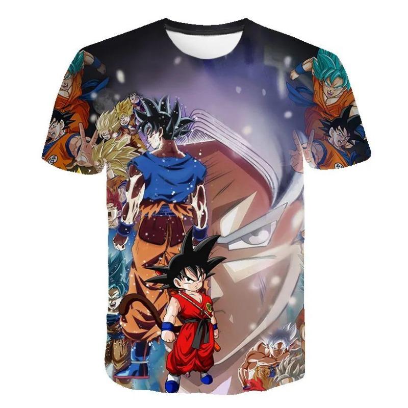 2026 New Dragon Ball 3D Printed T-shirt for Children's Clothing, Adult Summer Short Sleeved Anime T-shirt,casual and Fashionable