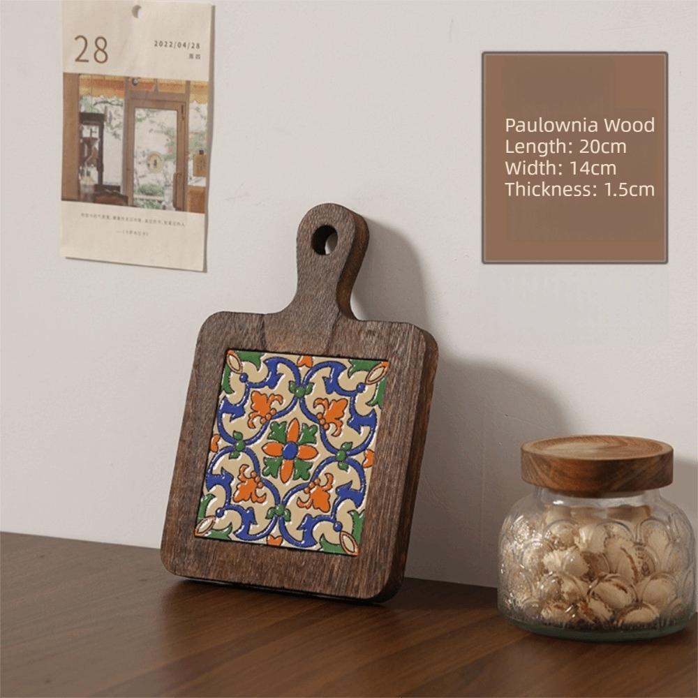 Heat Resistant Solid Wood Coaster Japanese Style Casserole Mat  Household 10