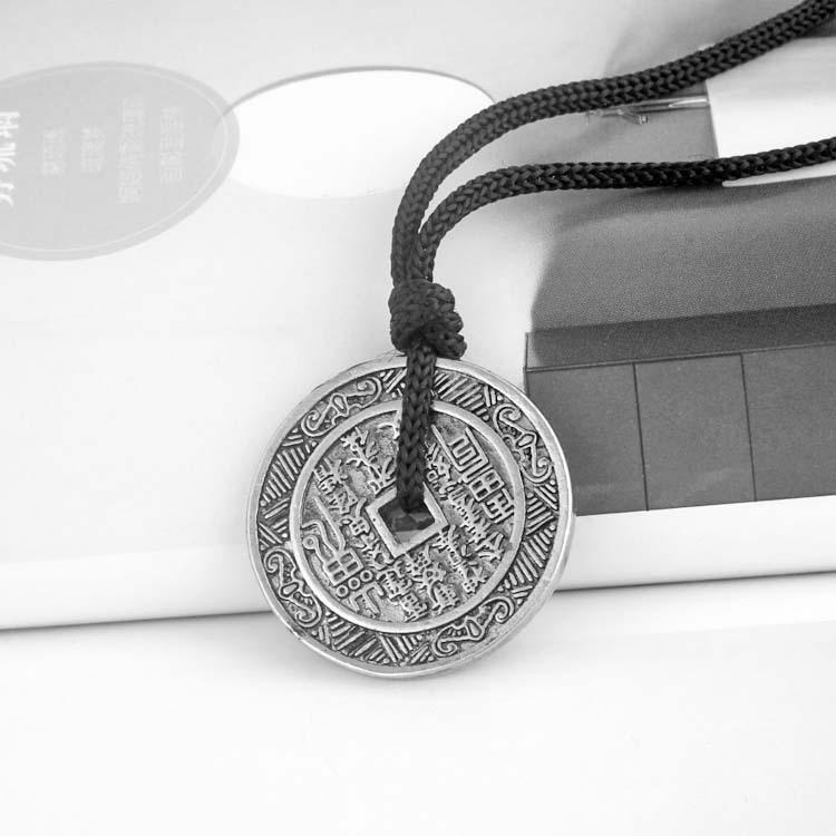 Retro European and American Pendant Medal Coin Necklace for Men