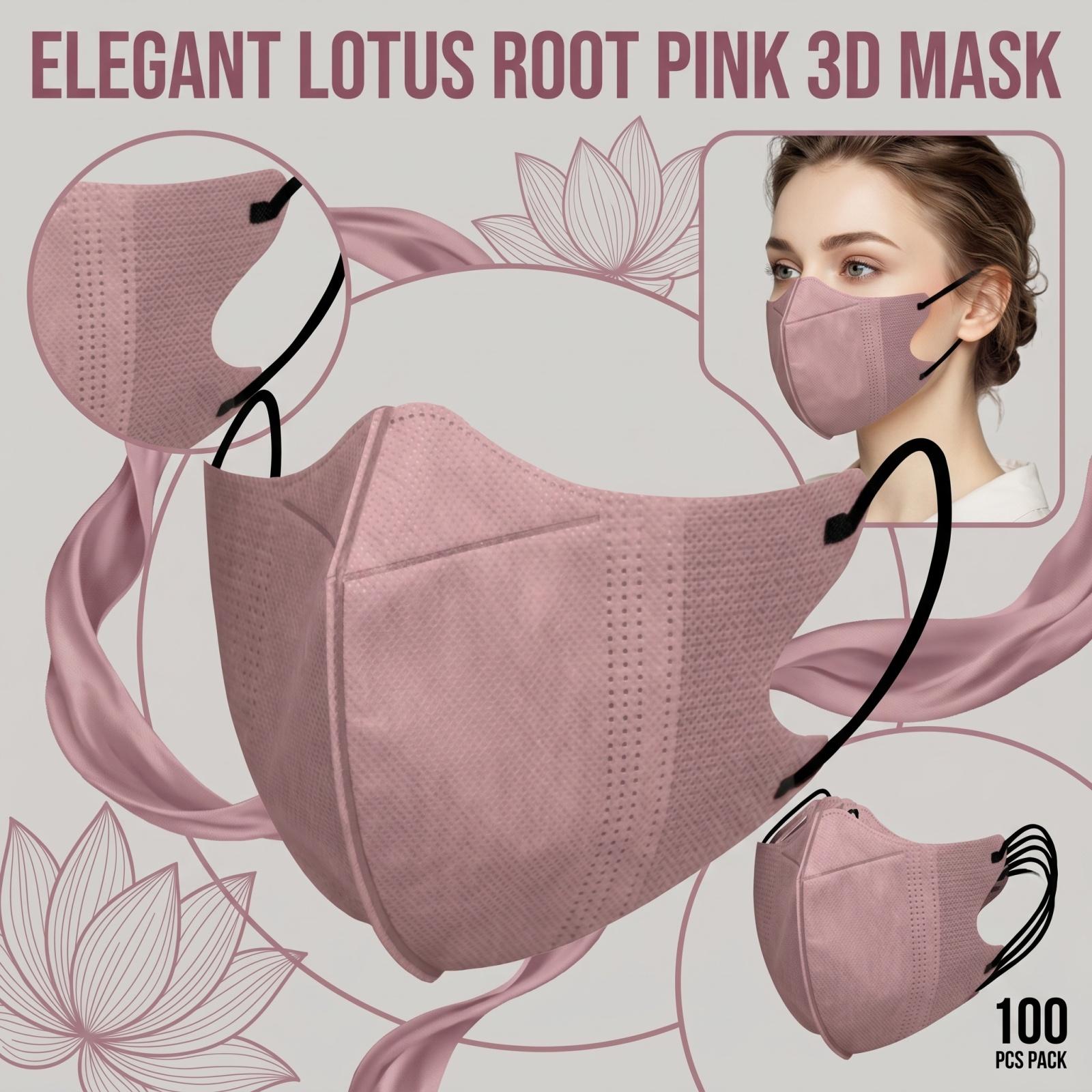 

50pc 3D Contoured Protective Face Masks with Adjustable Ear Loops Breathable Material Comfortable Fit for Daily Use and Outdoor Activities One Size