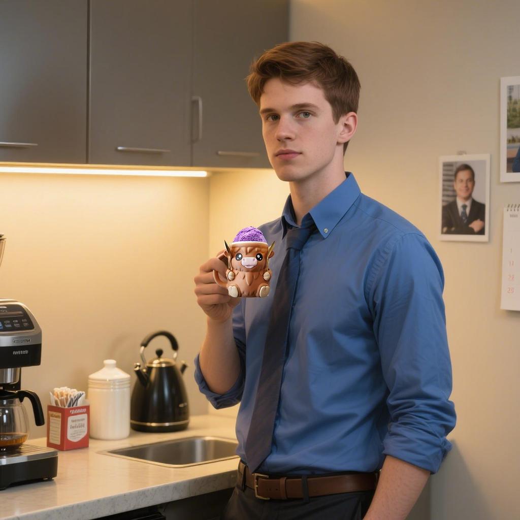 Ice Cream Pint Holder Highland Cow Dessert Tub Decorative Ice Cream Holder with Antifreeze Handle for Yogurt Mix Kids Home