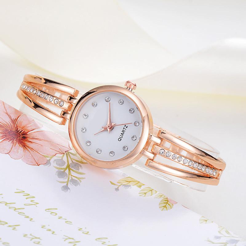 Zegarki damskie Moda Damska uniseks ze stali nierdzewnej Luksusowe zegarki kwarcowe z kryształami górskimi Relogio Feminino