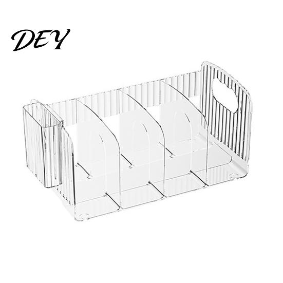 Clear Stationery Organizer Magazine Holder, 3/4-Compartment Desk Organizer, Vertical Bookend File Desktop Document Storage Rack Sorter Holder