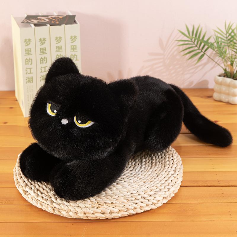 Black Cat Big Doll Pillow Doll Boy and Girl Holiday Gift Long Doll Plush Toy
