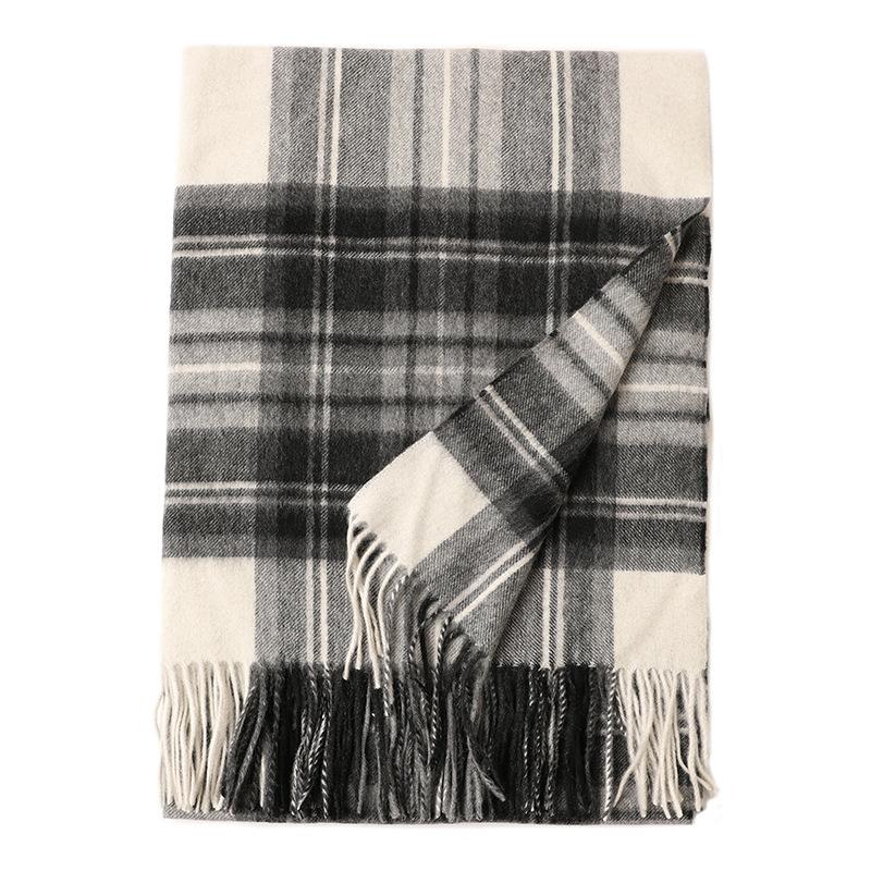 New Cashmere Plaid Large Shawl, Warm Autumn and Winter Scottish Plaid Men's and Women's Scarf