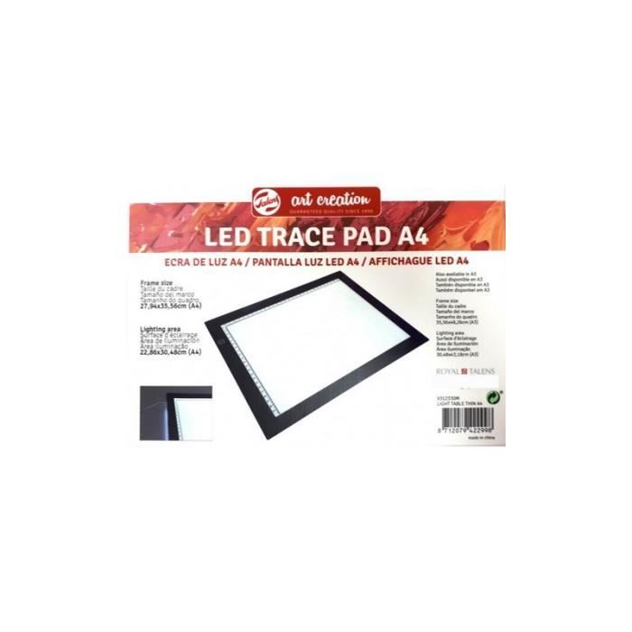 Table lumineuse - A4 - LED - Noir et blanc - 36 x 27 x 0,8 cm