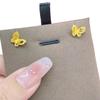 Ancient Gold Double-Layer Butterfly Stud Earrings for Women, Chinese Style Fairy Jewelry, 2025.
