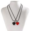 Retro Magnetic Red Contrasting Color Heart-Shaped Valentine'S Day Necklace, Simple Set Love Couple Necklace.