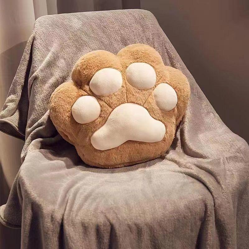 Cat Paw Blanket & Pillow: 2-in-1 Hand Warmer, Throw, & Nap Cushion