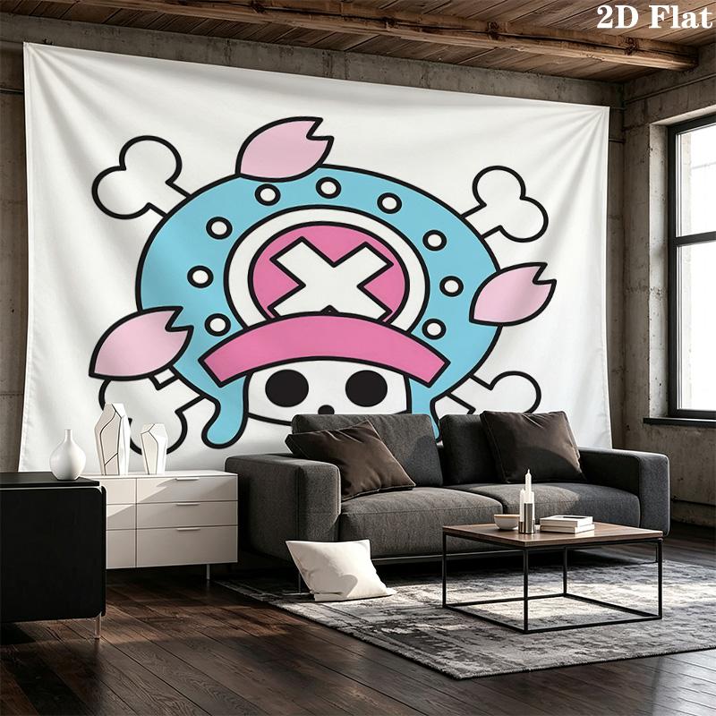 One Piece Tony Tony Chopper Wall Tapestry Aesthetic Wall Hanging Printed Fabric Blanket Decorative Tapestries for Bedroom Living Room Home Decor