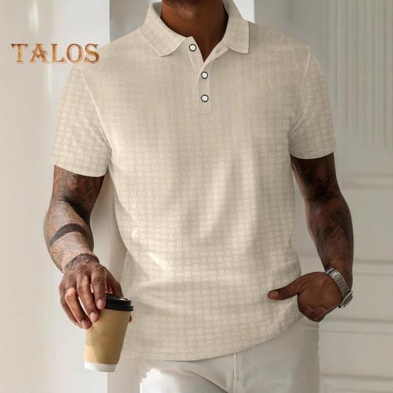 Pánské manšestrové tričko s klopou, krátký rukáv, knoflíkový límeček, ležérní top, pulovr, letní, jednobarevné tričko pro každodenní nošení, sport, ulice