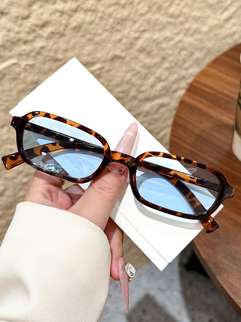 1Pc Fashionable Oval Shaped Small Size Frame Glasses Trendyy Stylish Custom Style Decorative Glasses Fashionable Wear Daily Casual