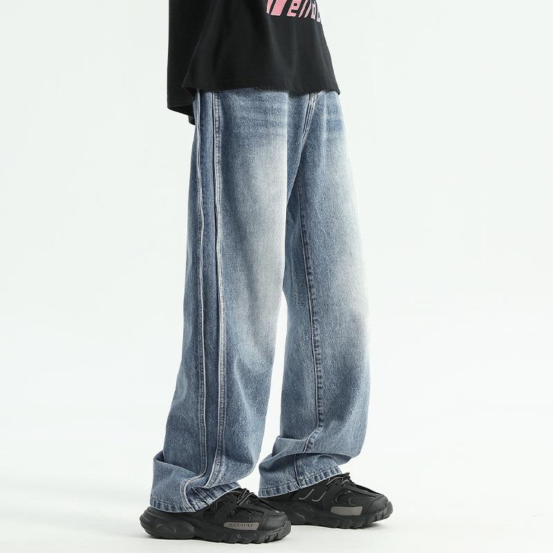 Jeans Men's American Wide-leg Loose Straight Hip-hop Draped Floor Trousers