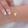 Jewelry Stainless Steel Double Heart Bracelet Plated 18K Gold Women'S Versatile Jewelry Br-918