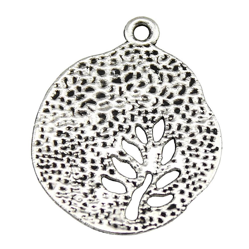 

10шт Дерево Шармы Шармы Античное серебро Цвет Цинковый сплав 28X23mm