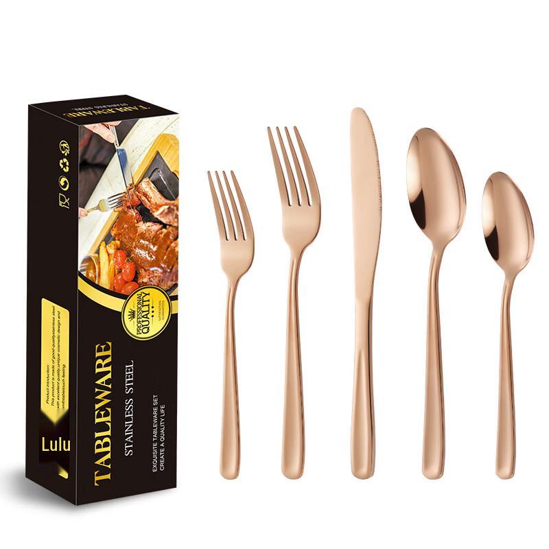 

Abay Rose Gold 5-Piece Stainless Steel Cutlery Set