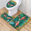 Flamingo Bathroom Toilet Three-Piece Floor Mat Doormat Bathroom Carpet