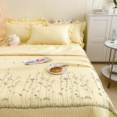 Chiffon Summer Quilt Set Quilted Washed Cotton Ruffled Bed Cover For Double Bed Elegant Lightweight Bedding Home Decor
